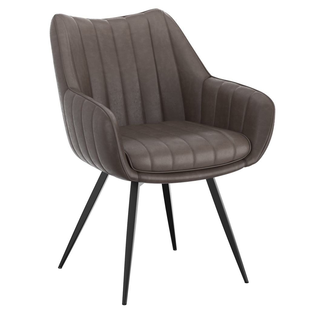 Talon Swivel Dining and Accent Chair (Charcoal and Black) (Set of 2)