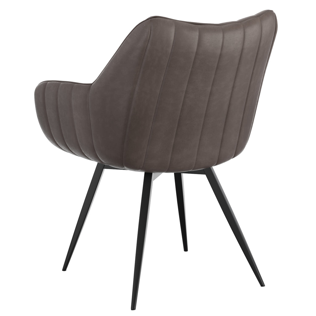 Talon Swivel Dining and Accent Chair (Charcoal and Black) (Set of 2)