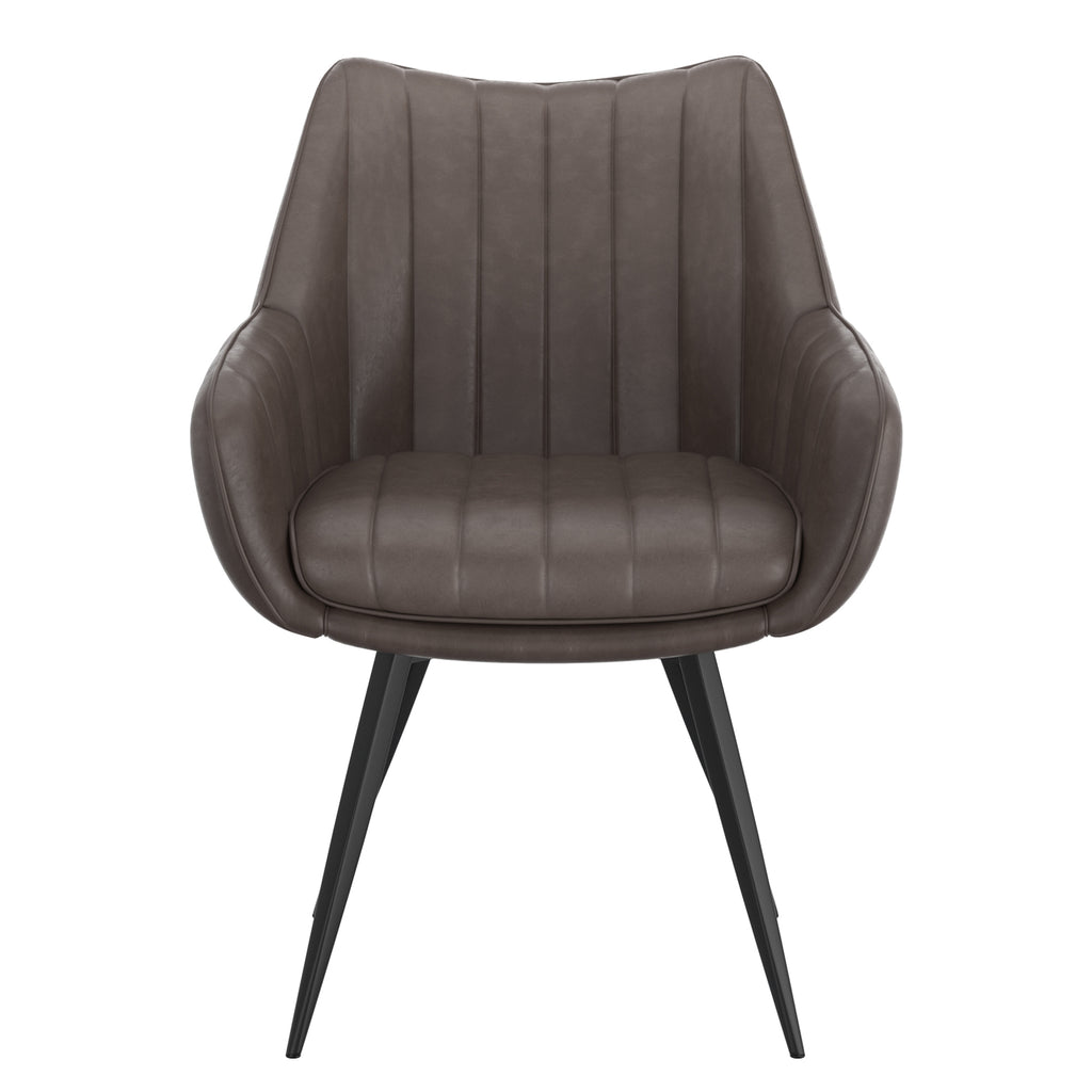 Talon Swivel Dining and Accent Chair (Charcoal and Black) (Set of 2)