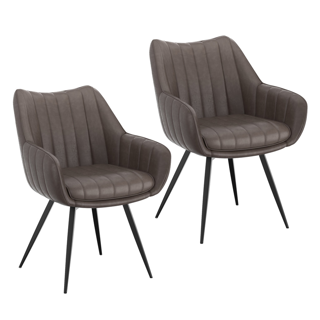 Talon Swivel Dining and Accent Chair (Charcoal and Black) (Set of 2)