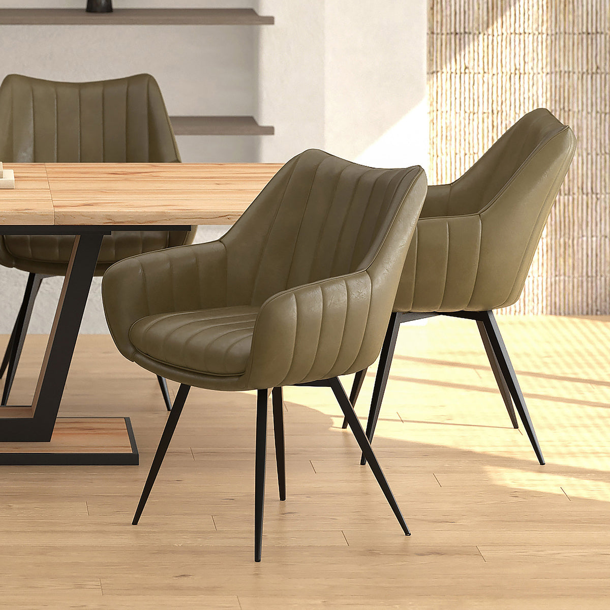 Talon Swivel Dining and Accent Chair (Moss and Black) (Set of 2)