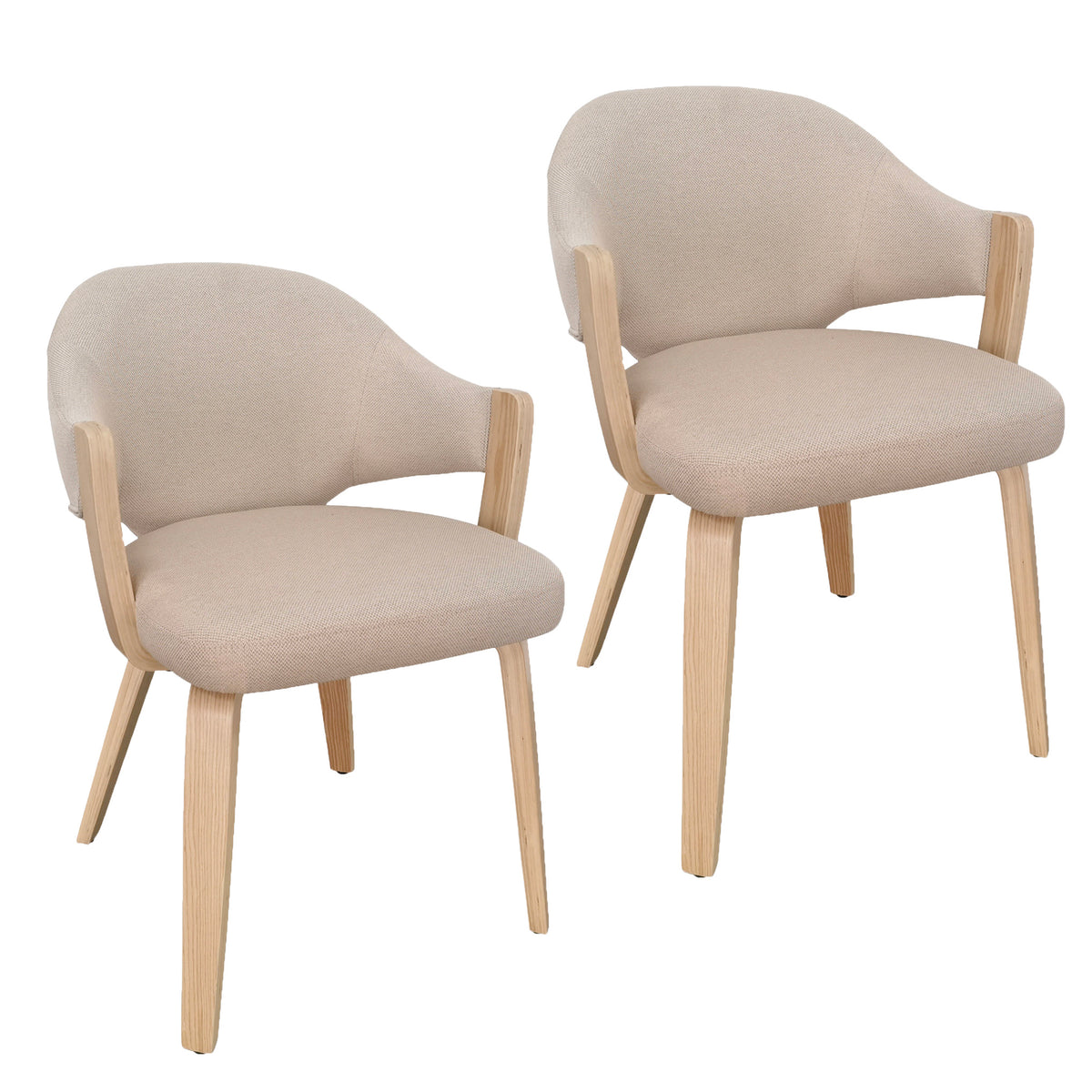 Freya Dining/Lounge Chair (Toffee and Natural) (Set of 2)