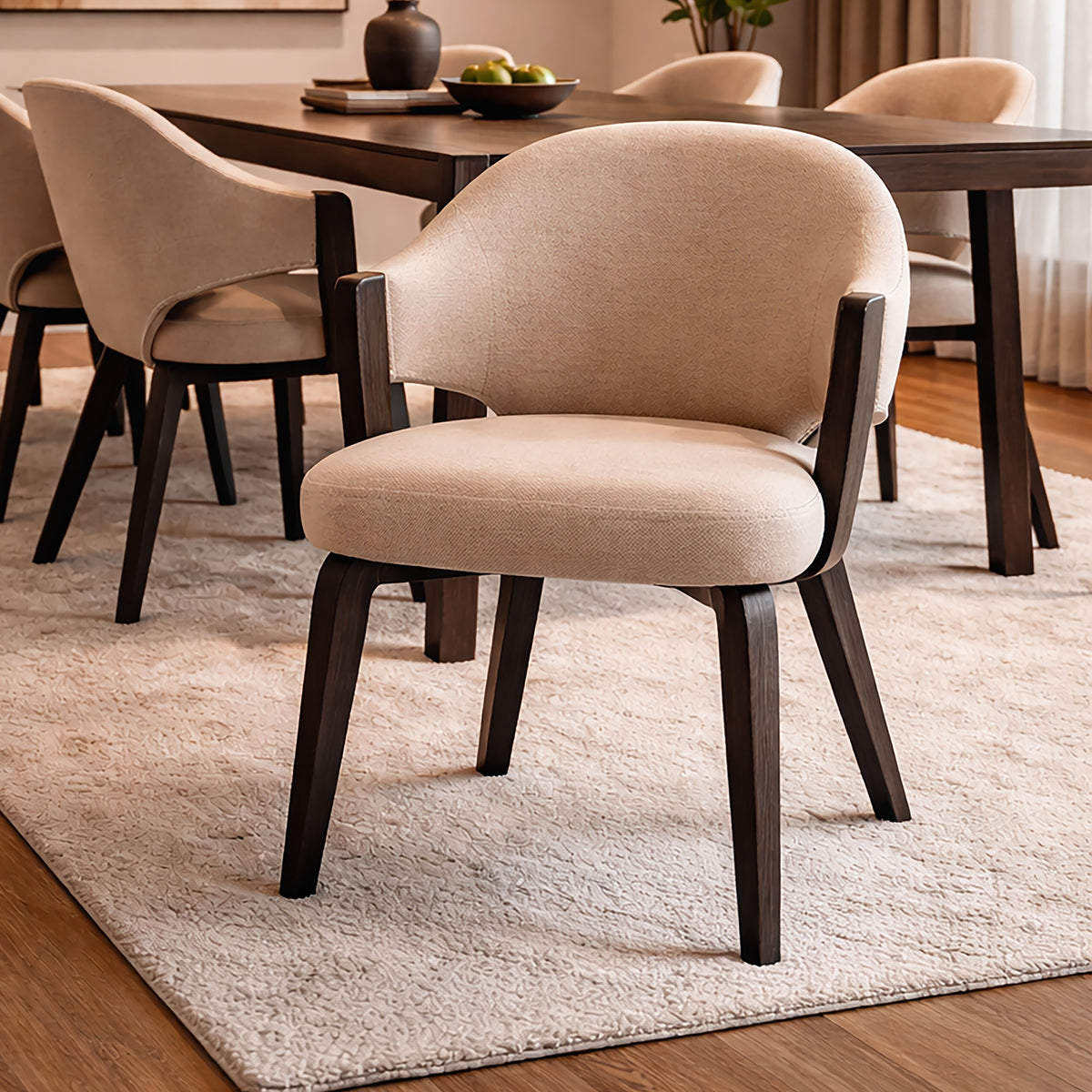 Freya Dining/Lounge Chair (Toffee and Walnut) (Set of 2)