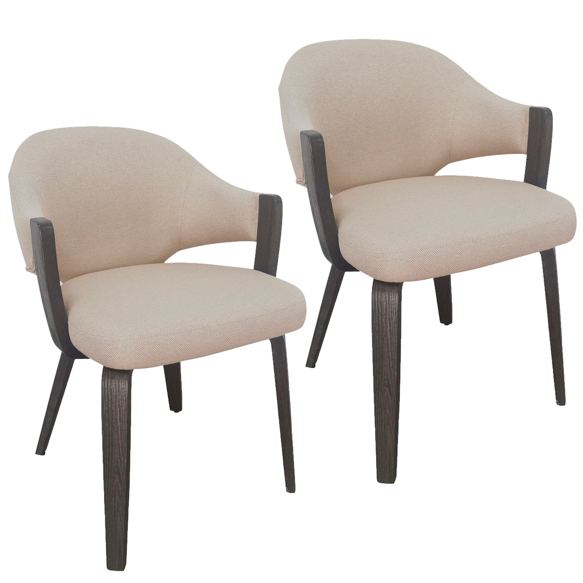 Freya Dining/Lounge Chair (Toffee and Walnut) (Set of 2)