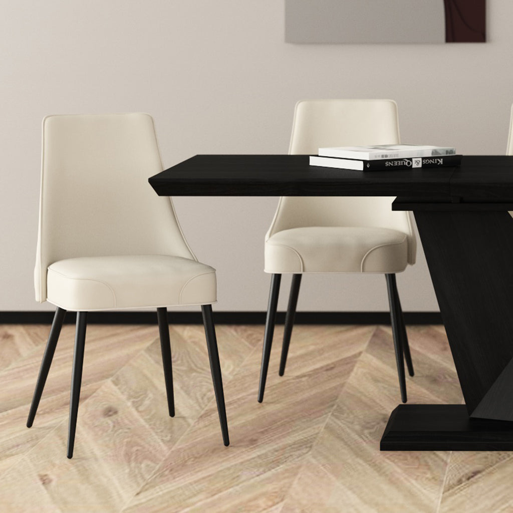Koda Dining/Lounge Chair (Beige and Black) (Set of 2)
