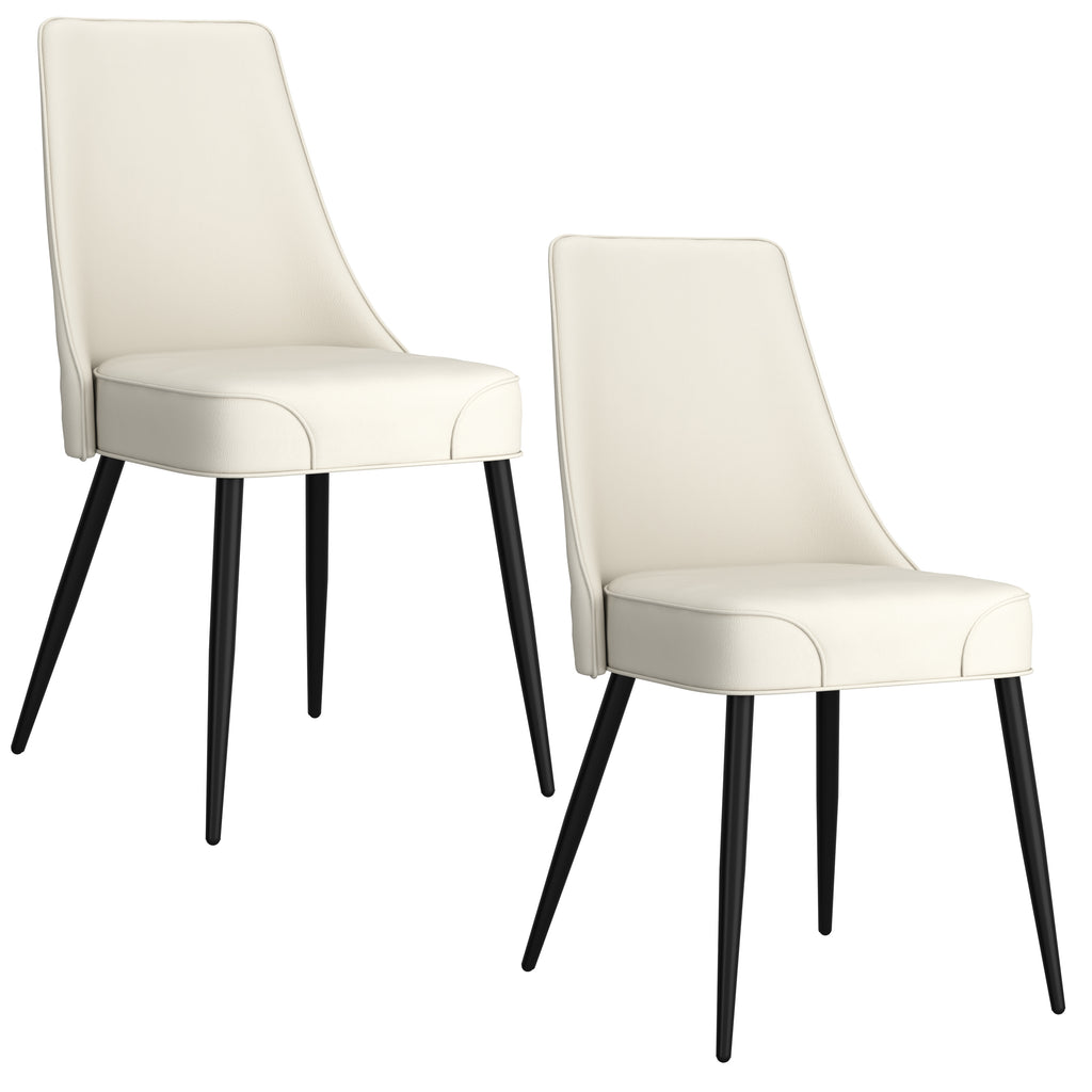 Koda Dining/Lounge Chair (Beige and Black) (Set of 2)