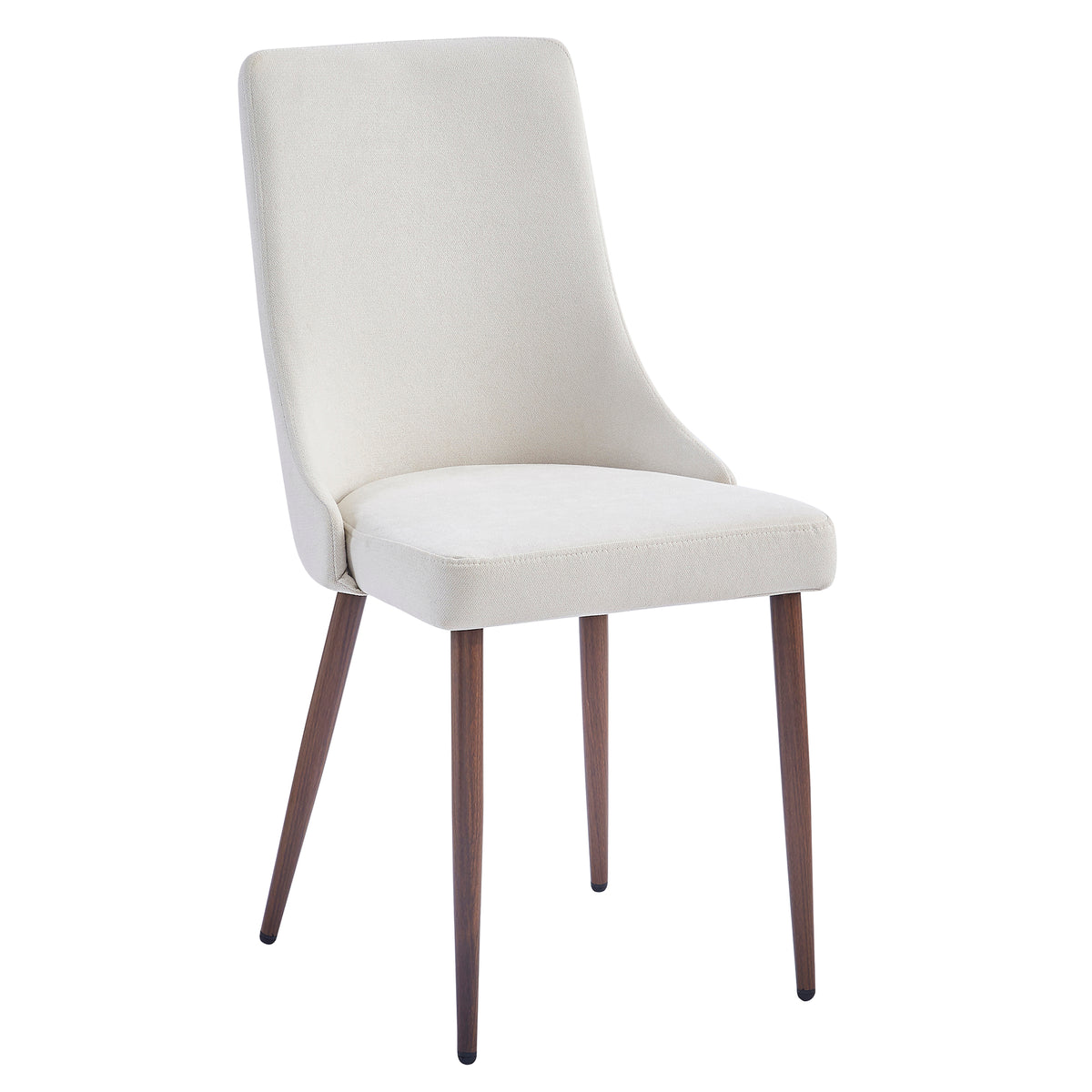 Cora Dining/Lounge Chair (Beige and Walnut) (Set of 2)