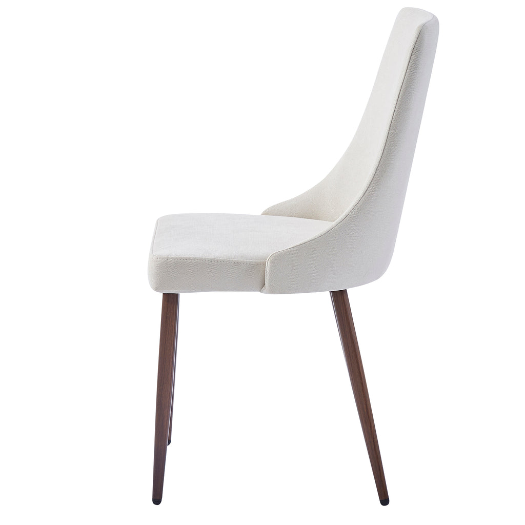 Cora Dining/Lounge Chair (Beige and Walnut) (Set of 2)