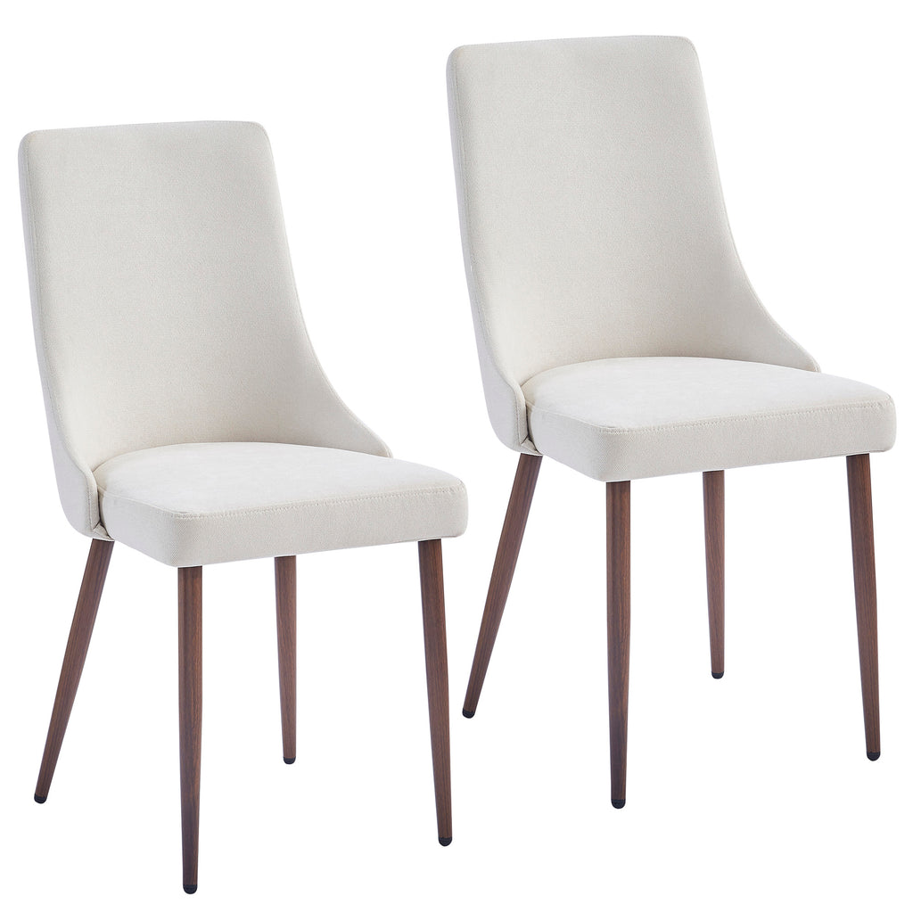 Cora Dining/Lounge Chair (Beige and Walnut) (Set of 2)
