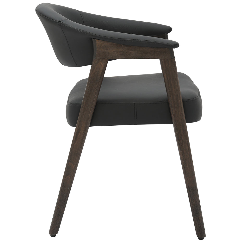 Bexley Dining/Lounge Chair (Black and Dark Walnut) (Set of 2)