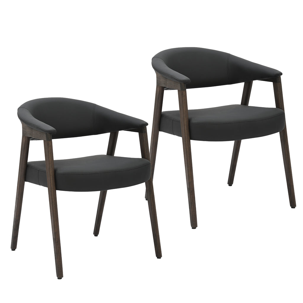 Bexley Dining/Lounge Chair (Black and Dark Walnut) (Set of 2)