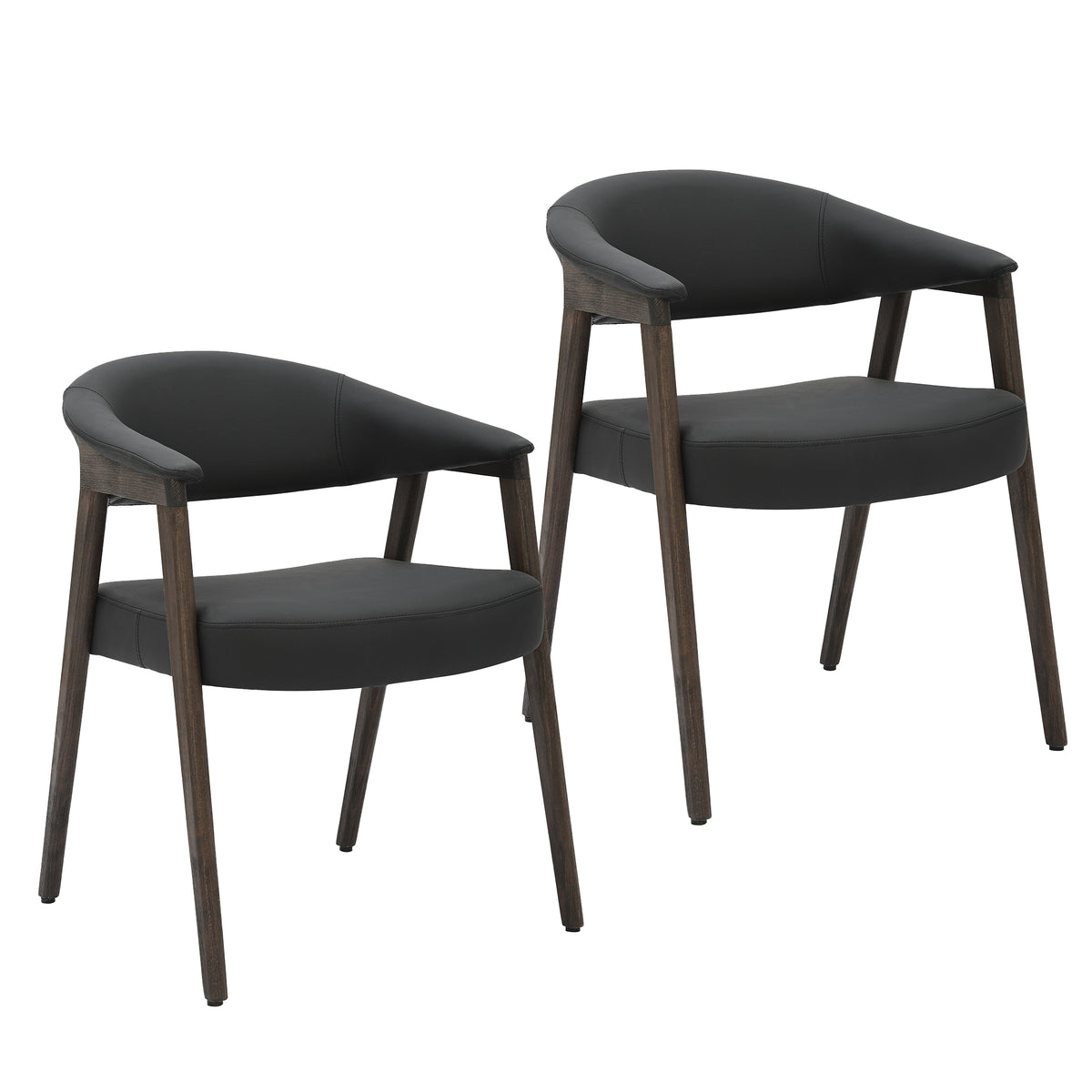Bexley Dining/Lounge Chair (Black and Dark Walnut) (Set of 2)