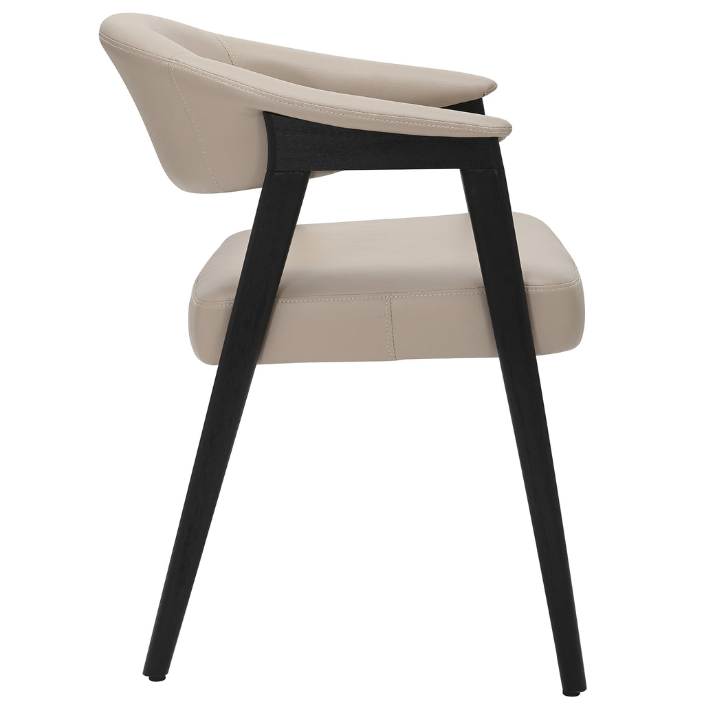 Bexley Dining/Lounge Chair (Mushroom and Black) (Set of 2)