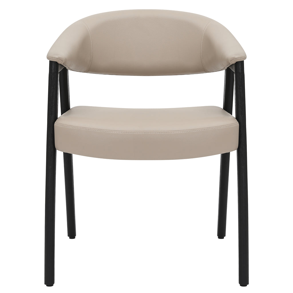 Bexley Dining/Lounge Chair (Mushroom and Black) (Set of 2)