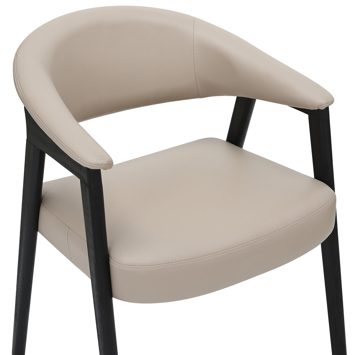 Bexley Dining/Lounge Chair (Mushroom and Black) (Set of 2)