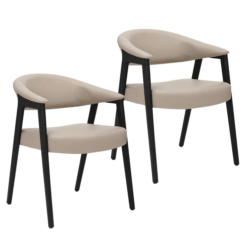 Bexley Dining/Lounge Chair (Mushroom and Black) (Set of 2)