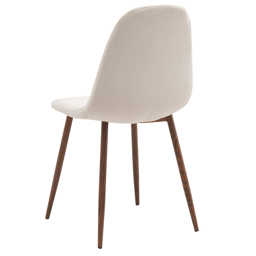 Lyna Dining/Lounge Chair (Beige and Walnut) (Set of 4)