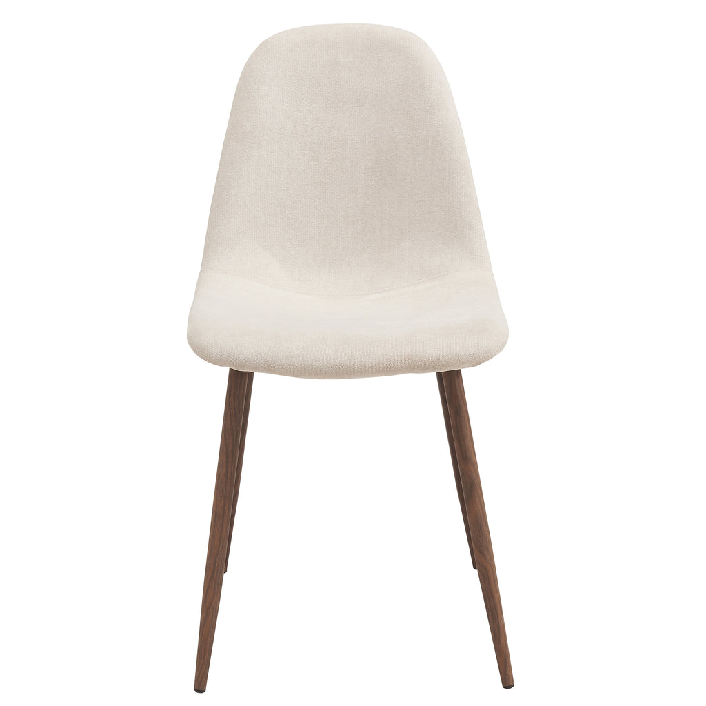 Lyna Dining/Lounge Chair (Beige and Walnut) (Set of 4)