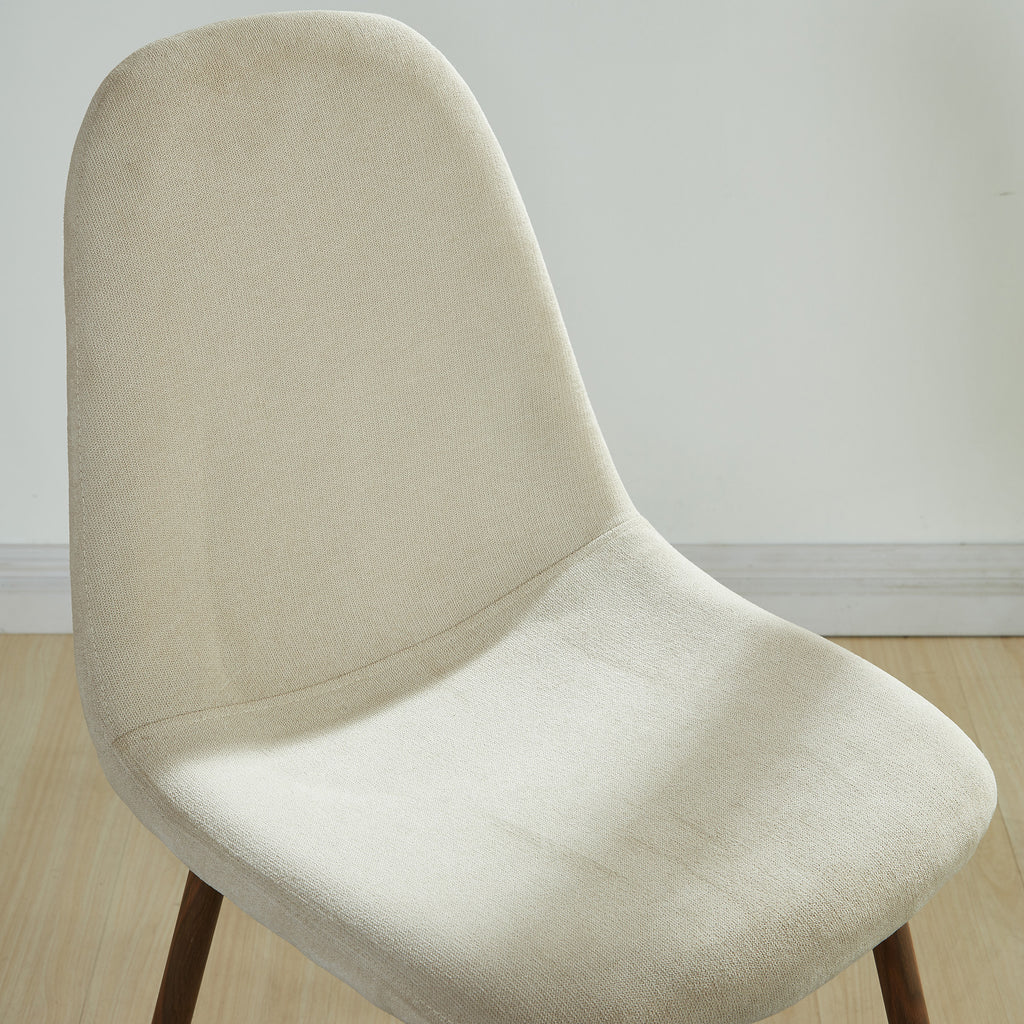 Lyna Dining/Lounge Chair (Beige and Walnut) (Set of 4)