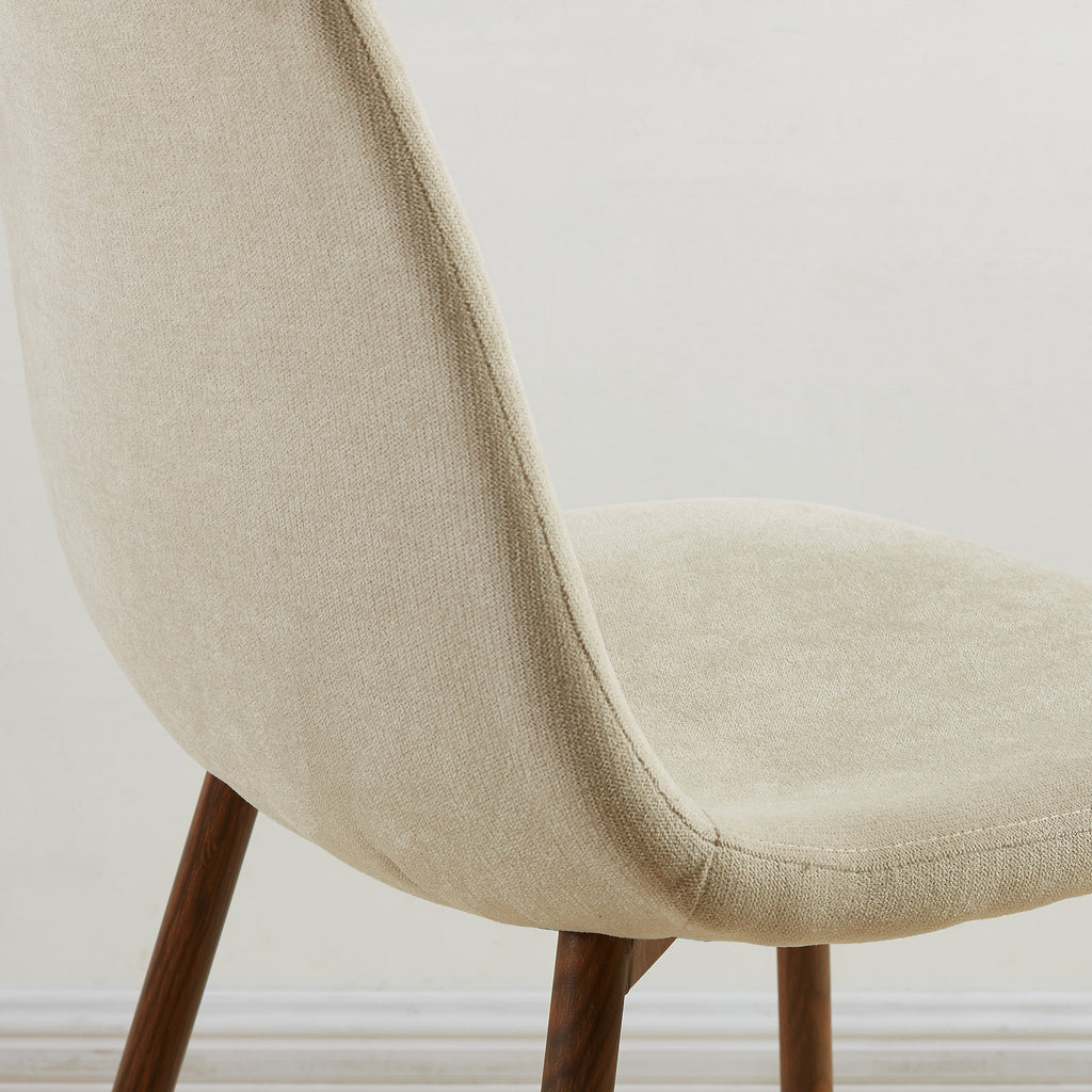 Lyna Dining/Lounge Chair (Beige and Walnut) (Set of 4)