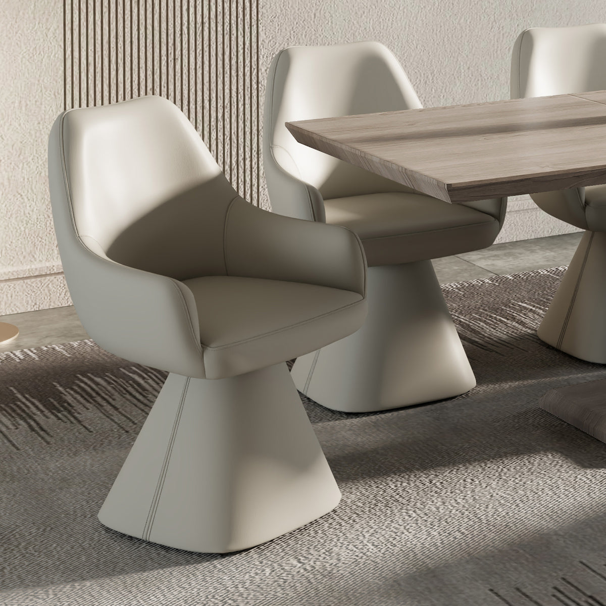 Caprese Swivel Dining and Accent Chair (Beige) (Set of 2)