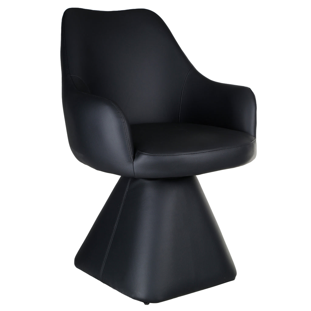 Caprese Swivel Dining and Accent Chair (Black) (Set of 2)