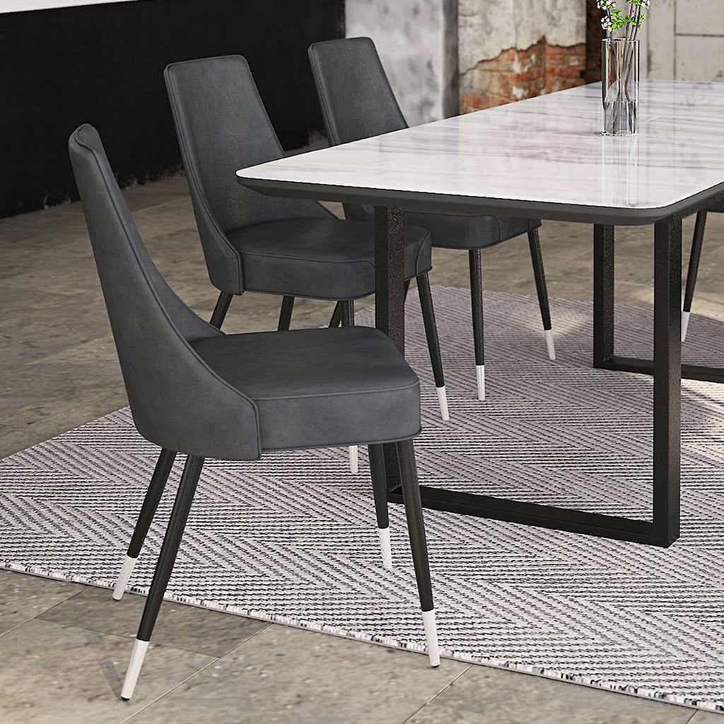 Silvano Dining/Lounge Chair (Vintage Grey and Black) (Set of 2)