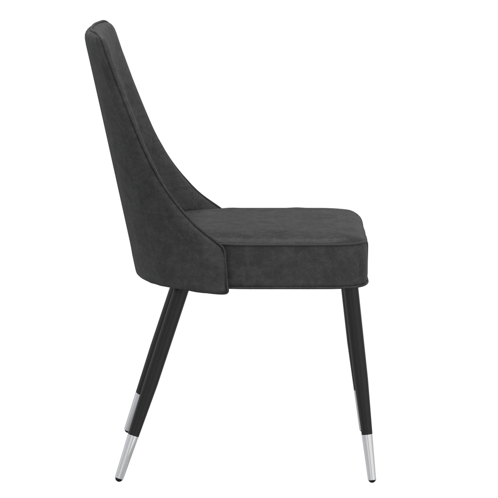 Silvano Dining/Lounge Chair (Vintage Grey and Black) (Set of 2)