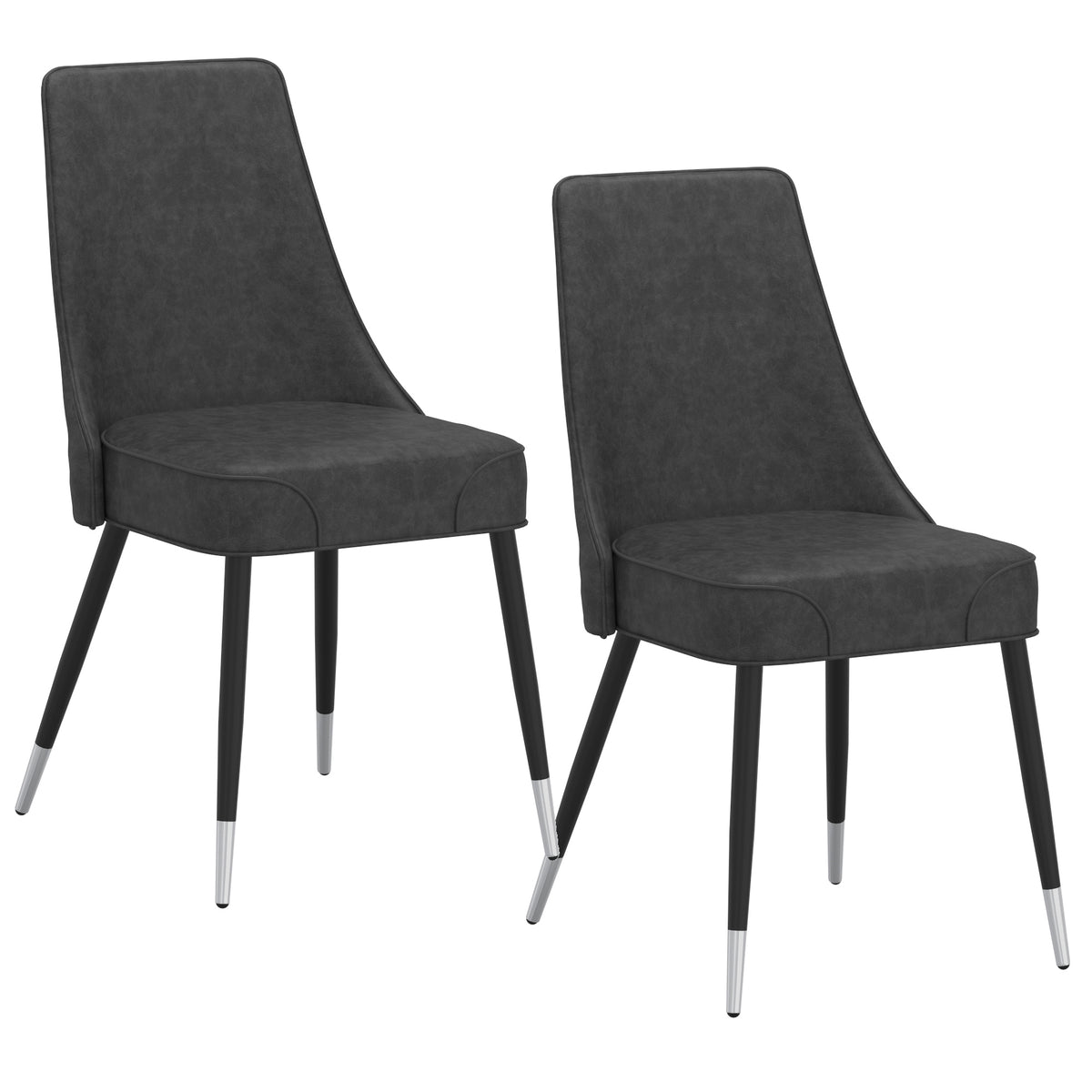 Silvano Dining/Lounge Chair (Vintage Grey and Black) (Set of 2)