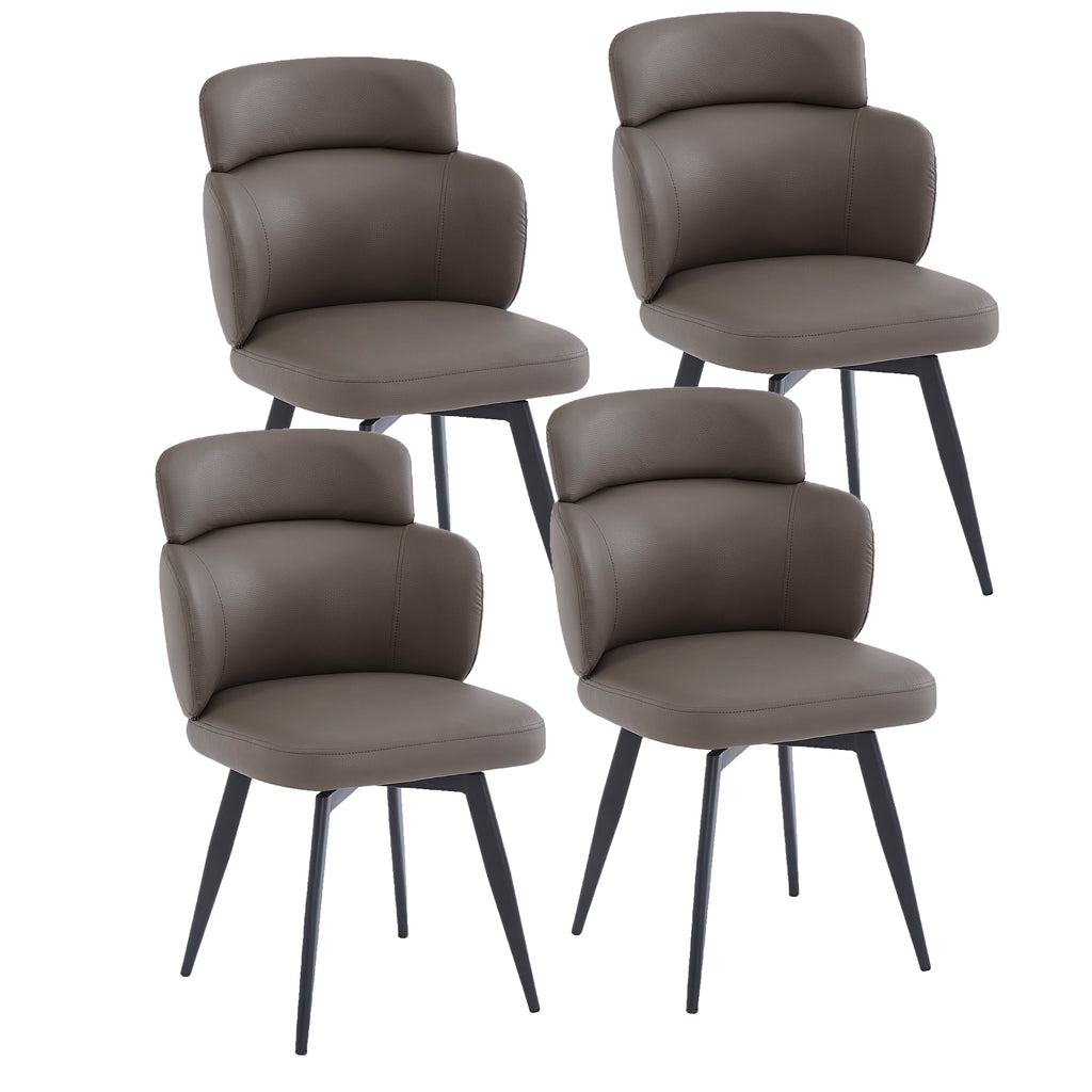 Razzo Dining Chair (Stone and Black) (Set of 4)