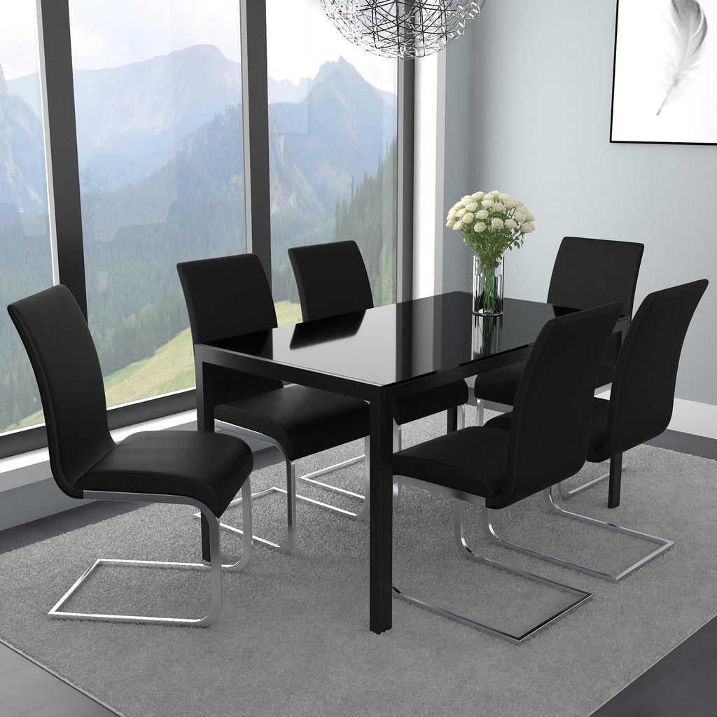 Maxim Dining/Lounge Chair (Black and Chrome) (Set of 2)