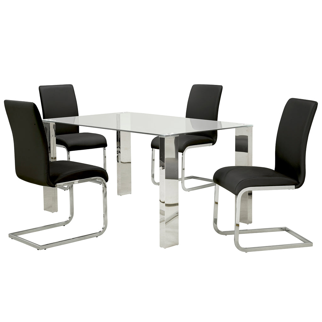 Maxim Dining/Lounge Chair (Black and Chrome) (Set of 2)
