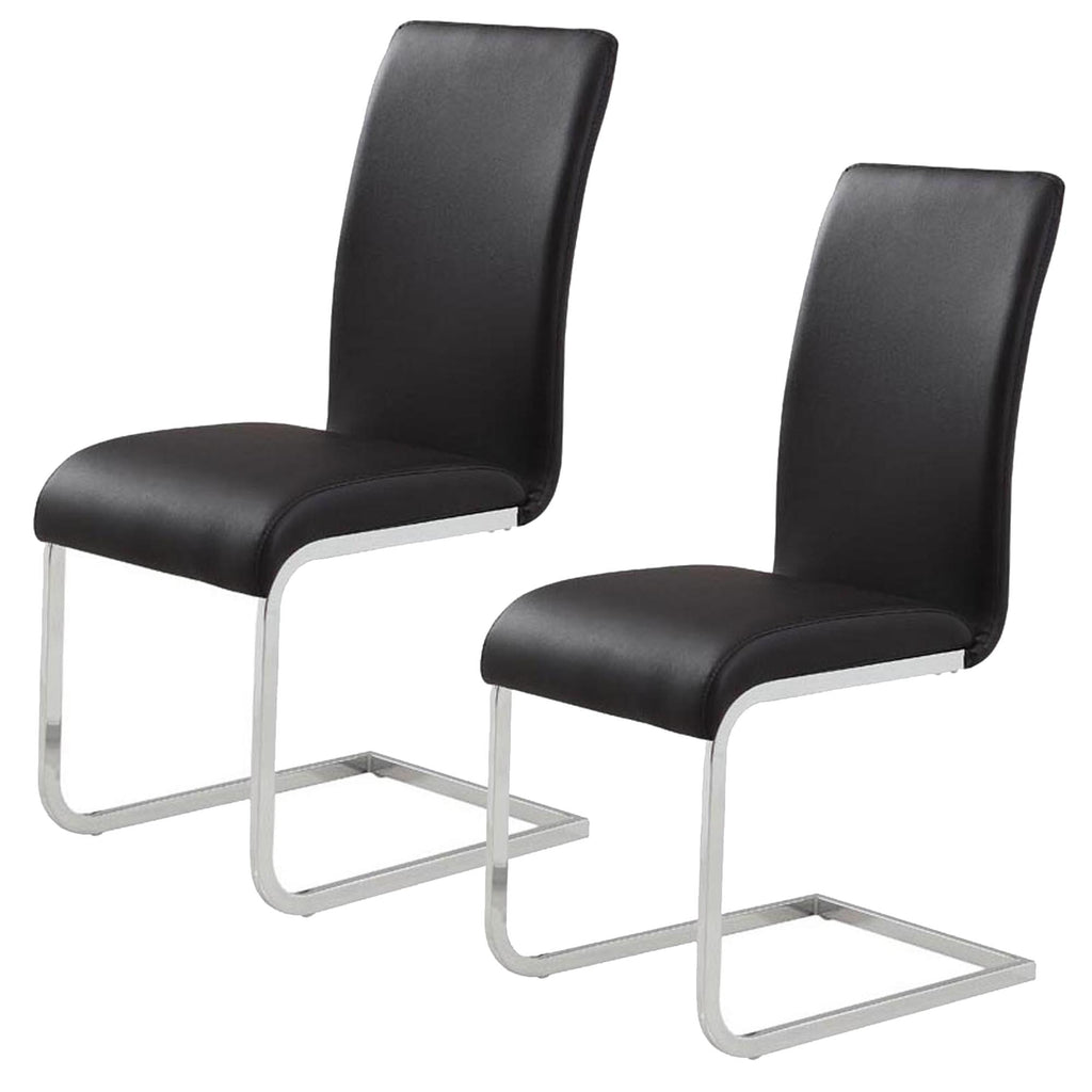 Maxim Dining/Lounge Chair (Black and Chrome) (Set of 2)