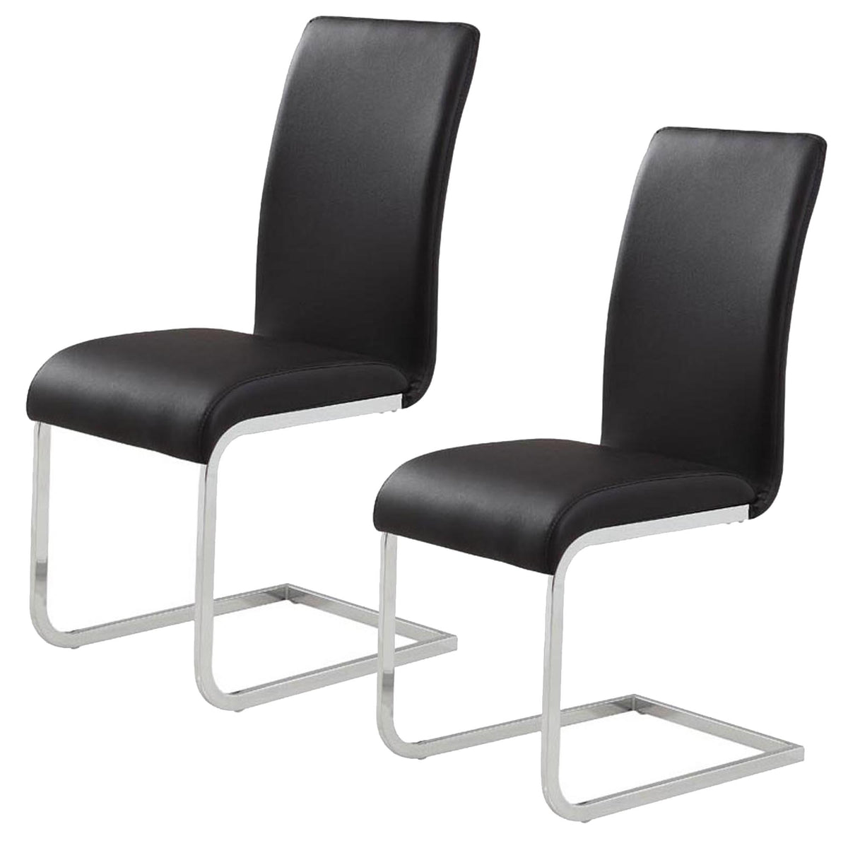 Maxim Dining/Lounge Chair (Black and Chrome) (Set of 2)