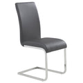 Maxim Dining/Lounge Chair (Grey and Chrome) (Set of 2)