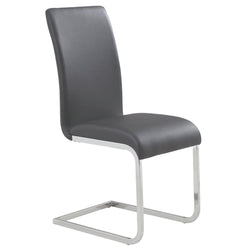 Maxim Dining/Lounge Chair (Grey and Chrome) (Set of 2)