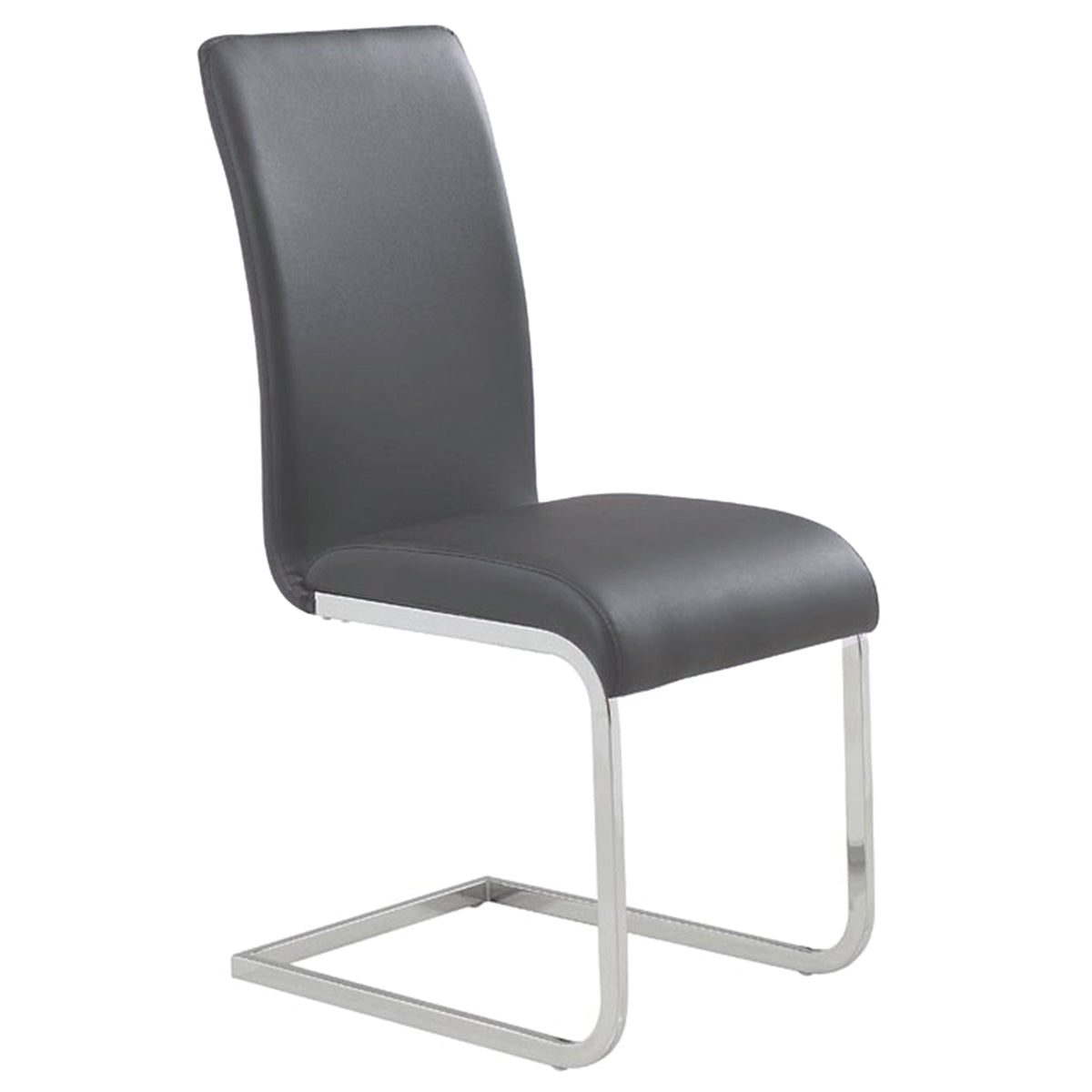 Maxim Dining/Lounge Chair (Grey and Chrome) (Set of 2)