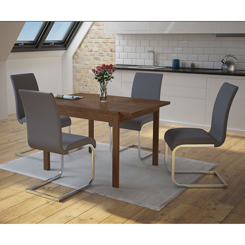 Maxim Dining/Lounge Chair (Grey and Chrome) (Set of 2)