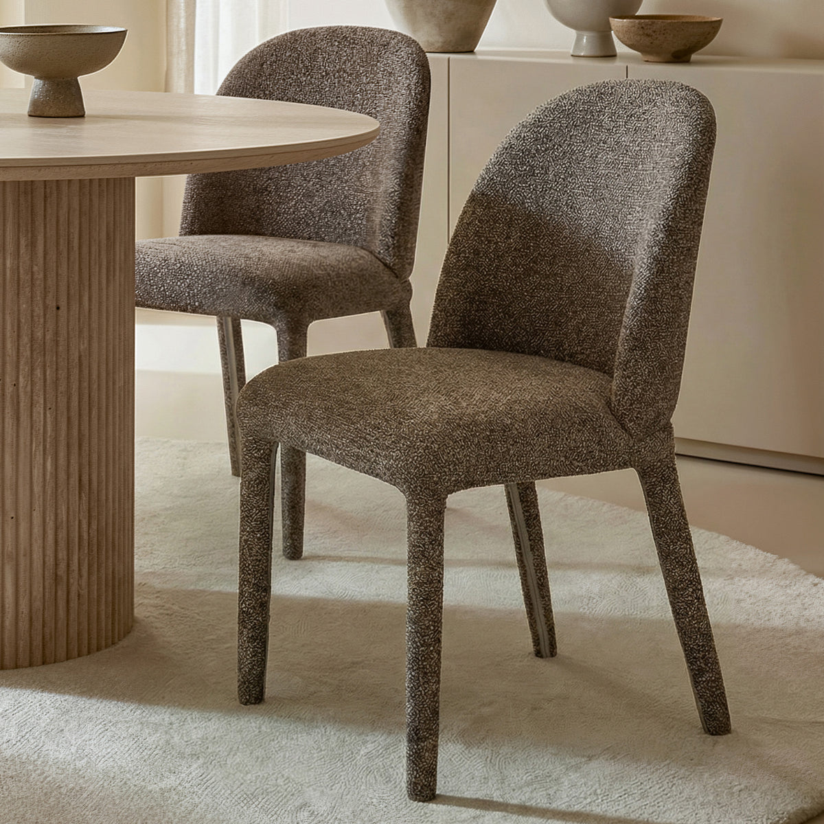 Kiara Dining/Lounge Chair (Brown) (Set of 2)