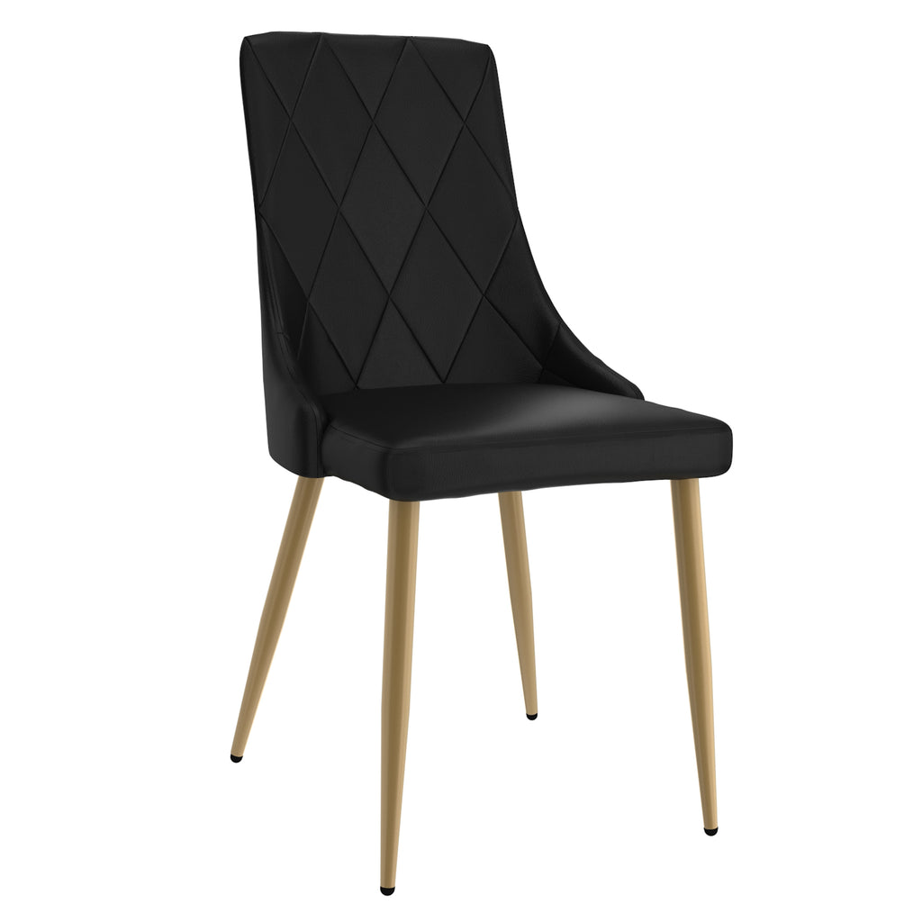 Antoine Dining/Lounge Chair (Black and Aged Gold) (Set of 2)