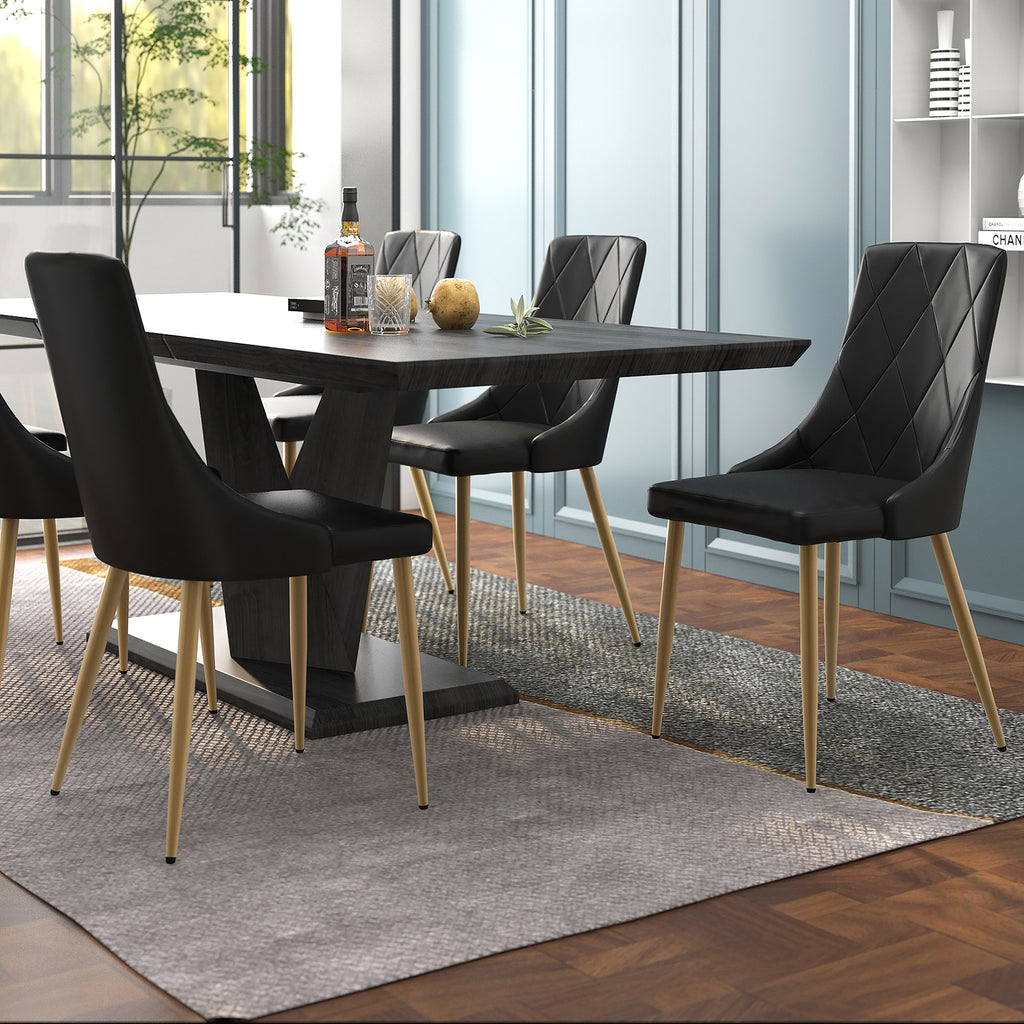 Antoine Dining/Lounge Chair (Black and Aged Gold) (Set of 2)