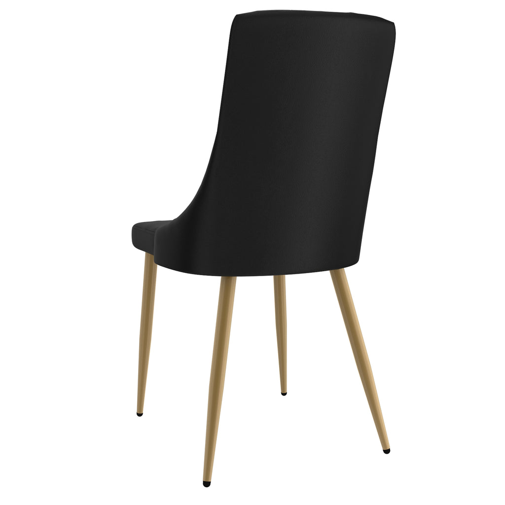 Antoine Dining/Lounge Chair (Black and Aged Gold) (Set of 2)