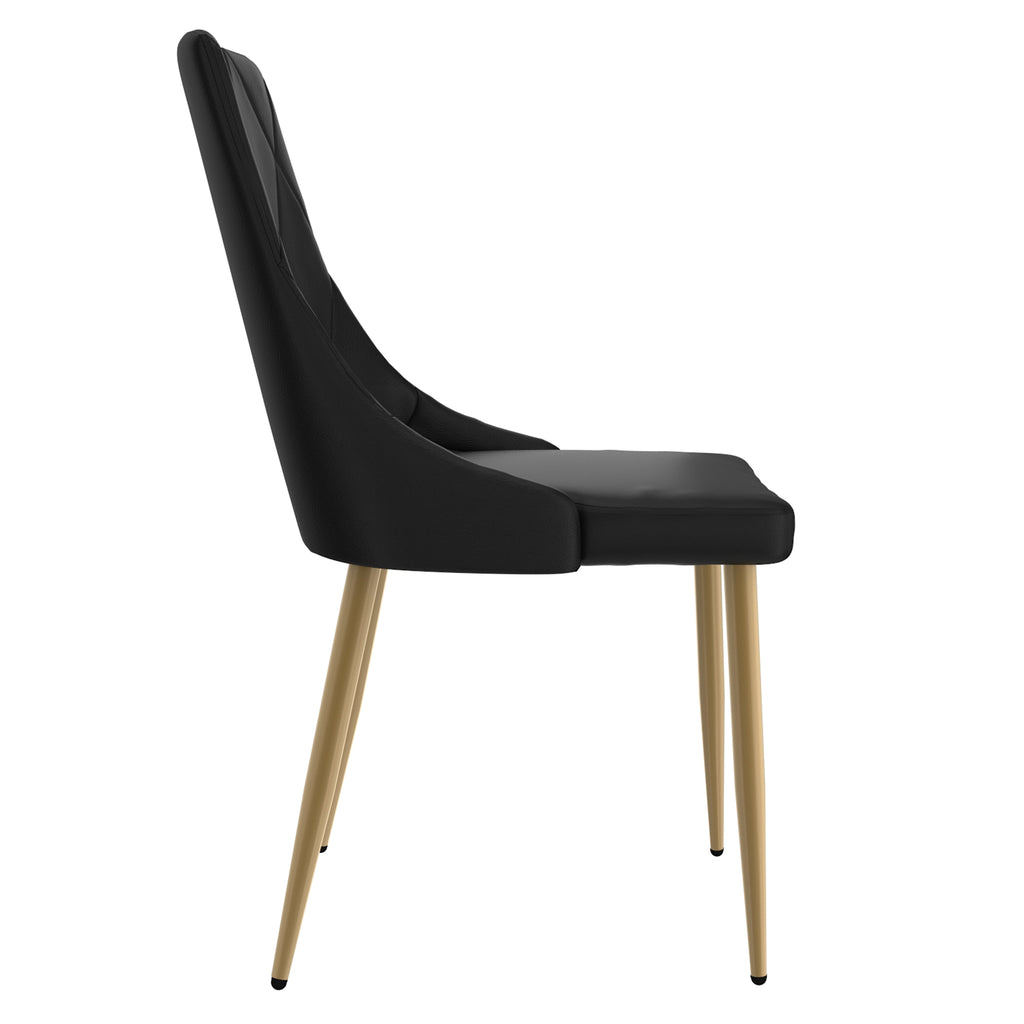 Antoine Dining/Lounge Chair (Black and Aged Gold) (Set of 2)