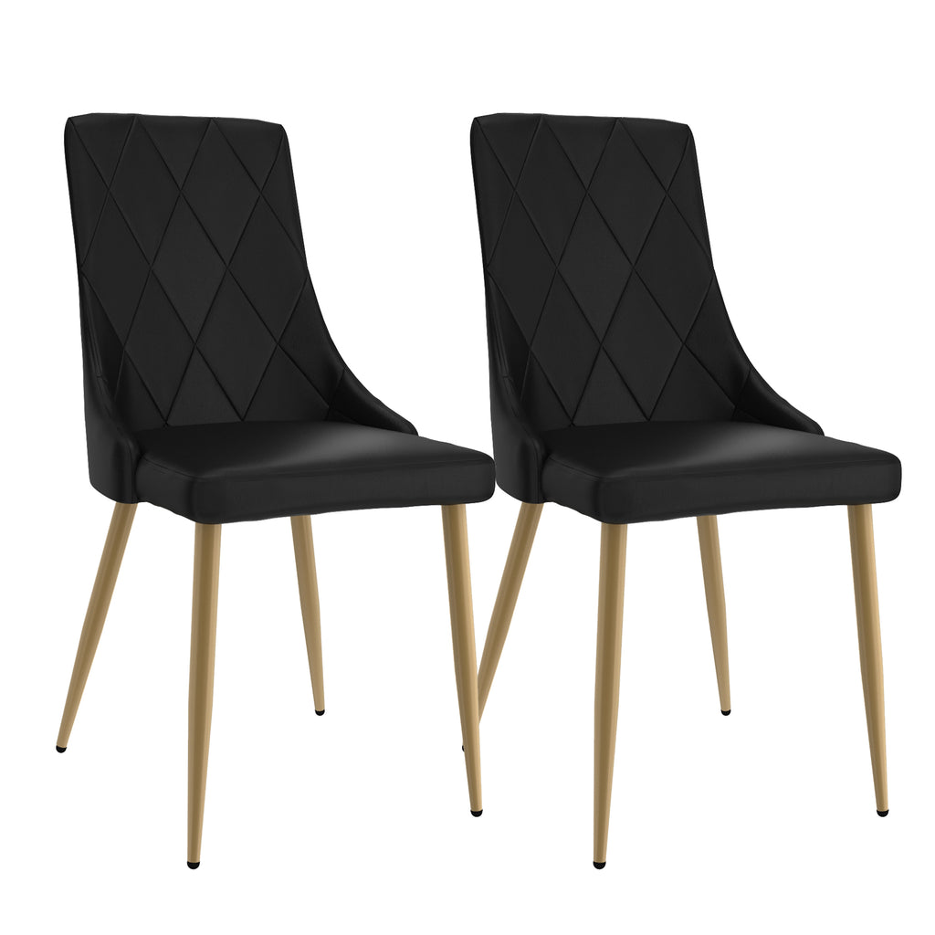 Antoine Dining/Lounge Chair (Black and Aged Gold) (Set of 2)