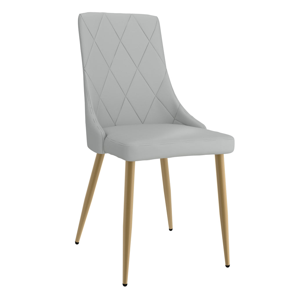 Antoine Dining/Lounge Chair (Light Grey and Aged Gold) (Set of 2)