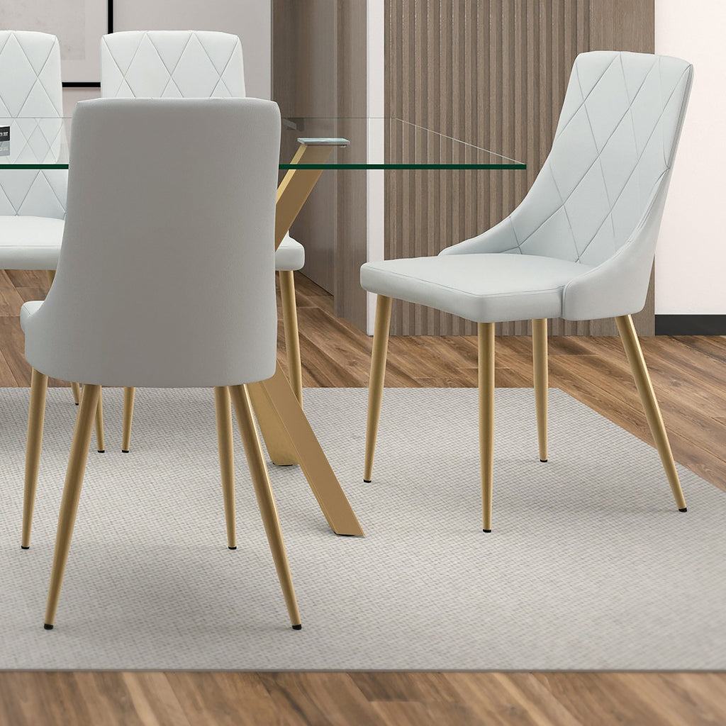 Antoine Dining/Lounge Chair (Light Grey and Aged Gold) (Set of 2)
