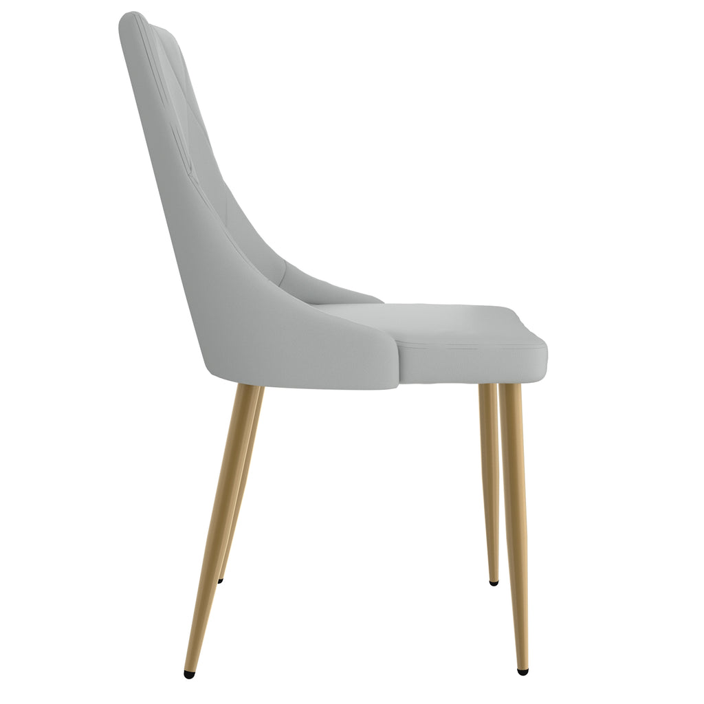 Antoine Dining/Lounge Chair (Light Grey and Aged Gold) (Set of 2)