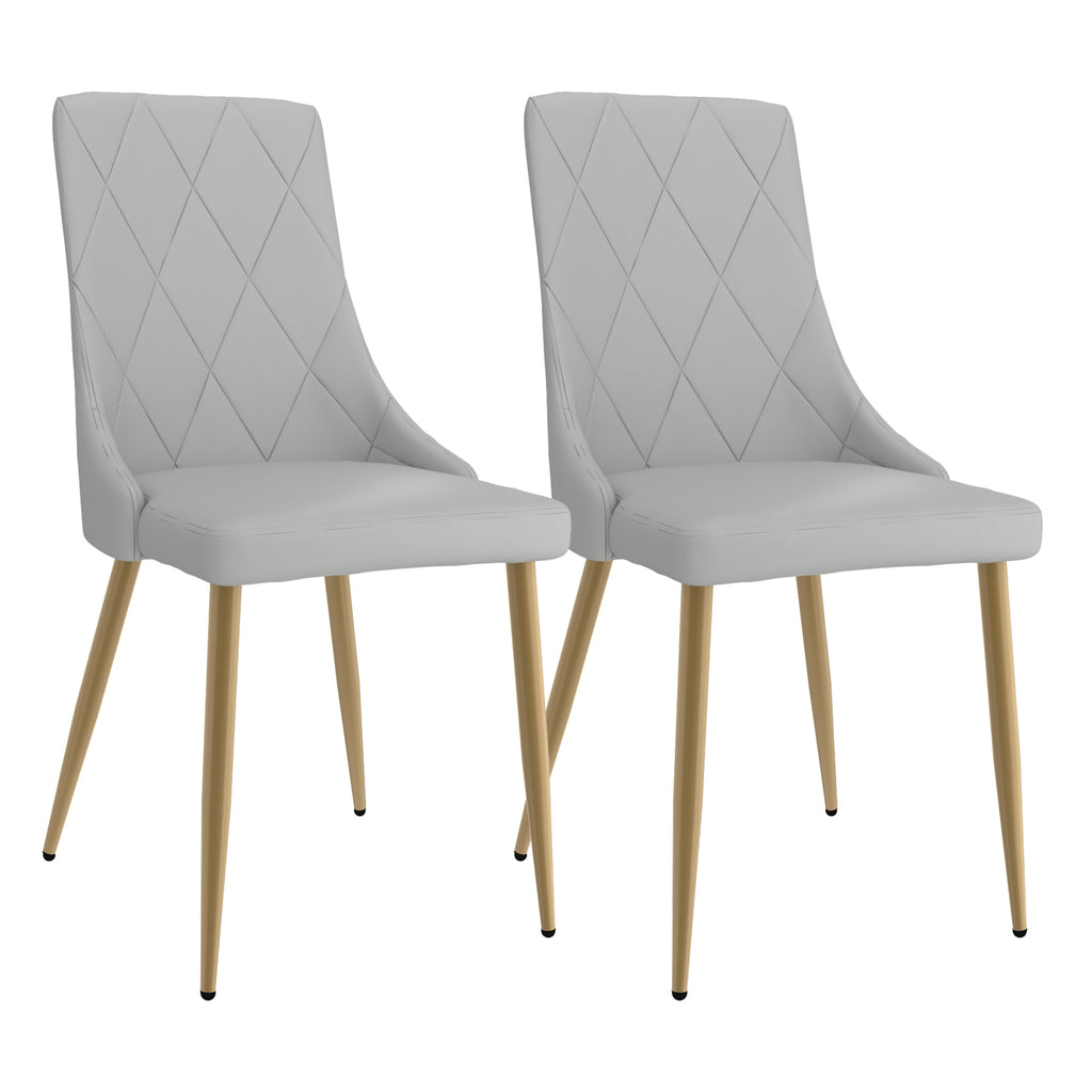 Antoine Dining/Lounge Chair (Light Grey and Aged Gold) (Set of 2)
