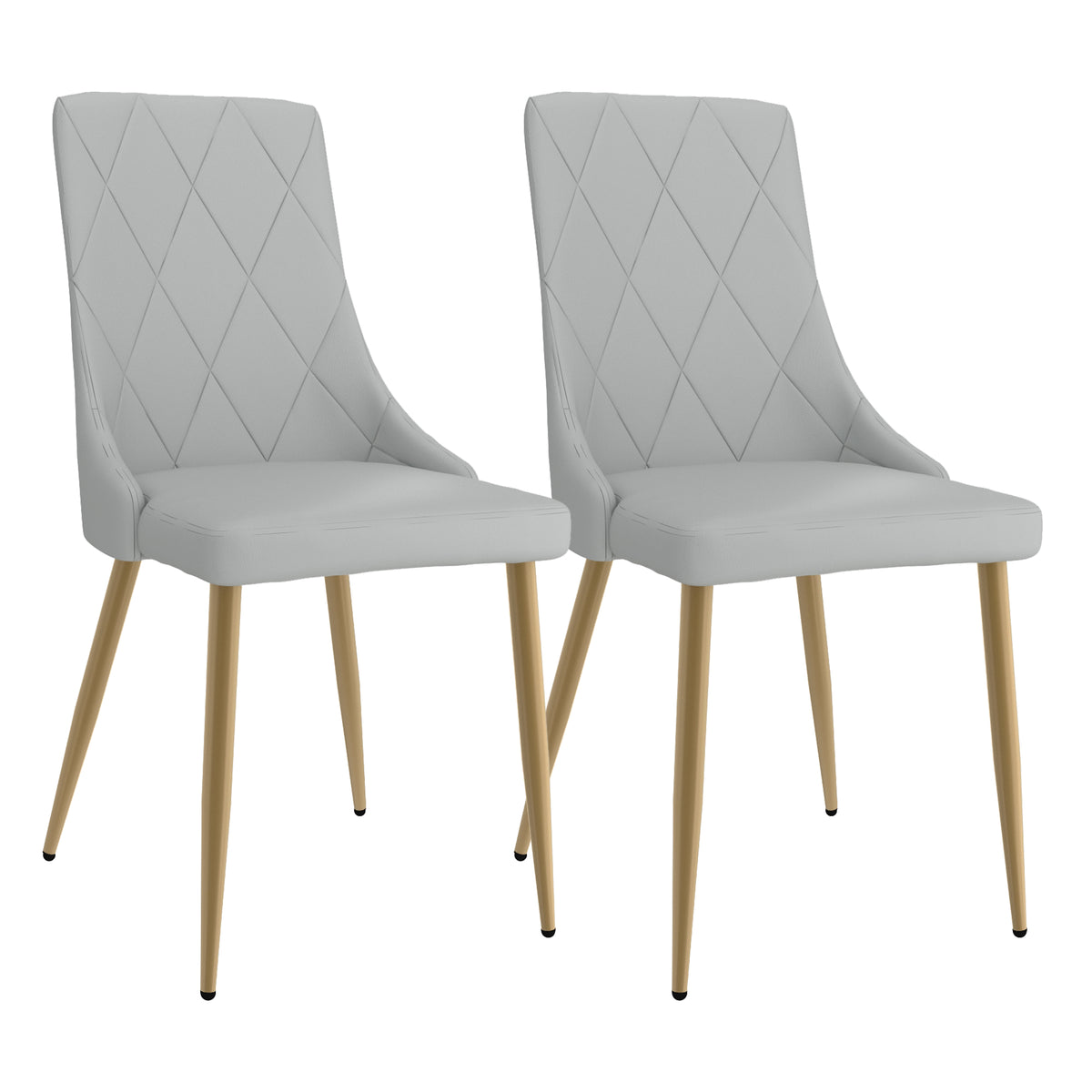 Antoine Dining/Lounge Chair (Light Grey and Aged Gold) (Set of 2)