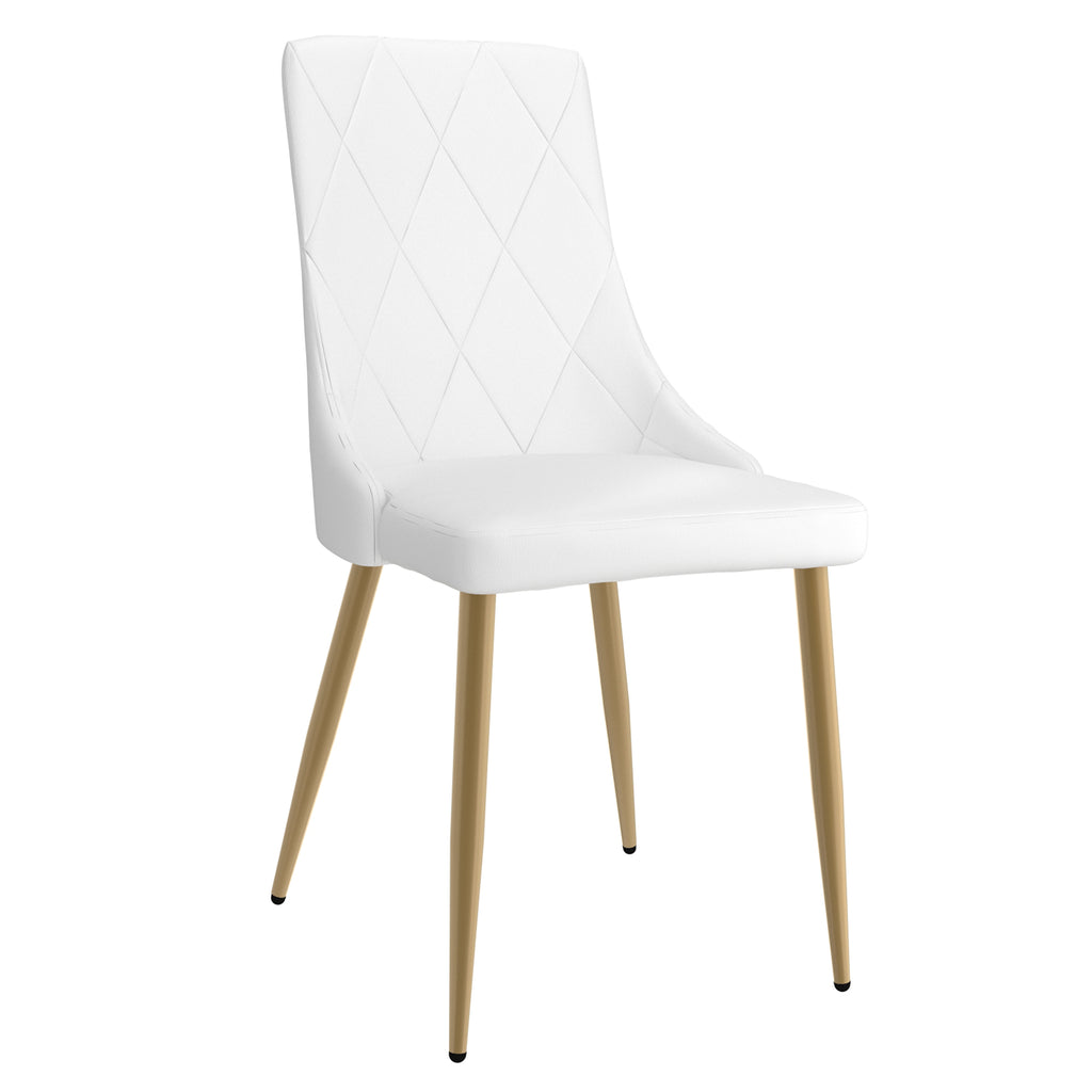Antoine Dining/Lounge Chair (White and Aged Gold) (Set of 2)